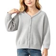 thumbnail image 2 of Girls Knit Cardigan, Long Sleeve Button-Down V-Neck, Layering Sweater, for Everyday Layering, School and Weekend Wear, Kids Clothing | JASKFLY, 2 of 9