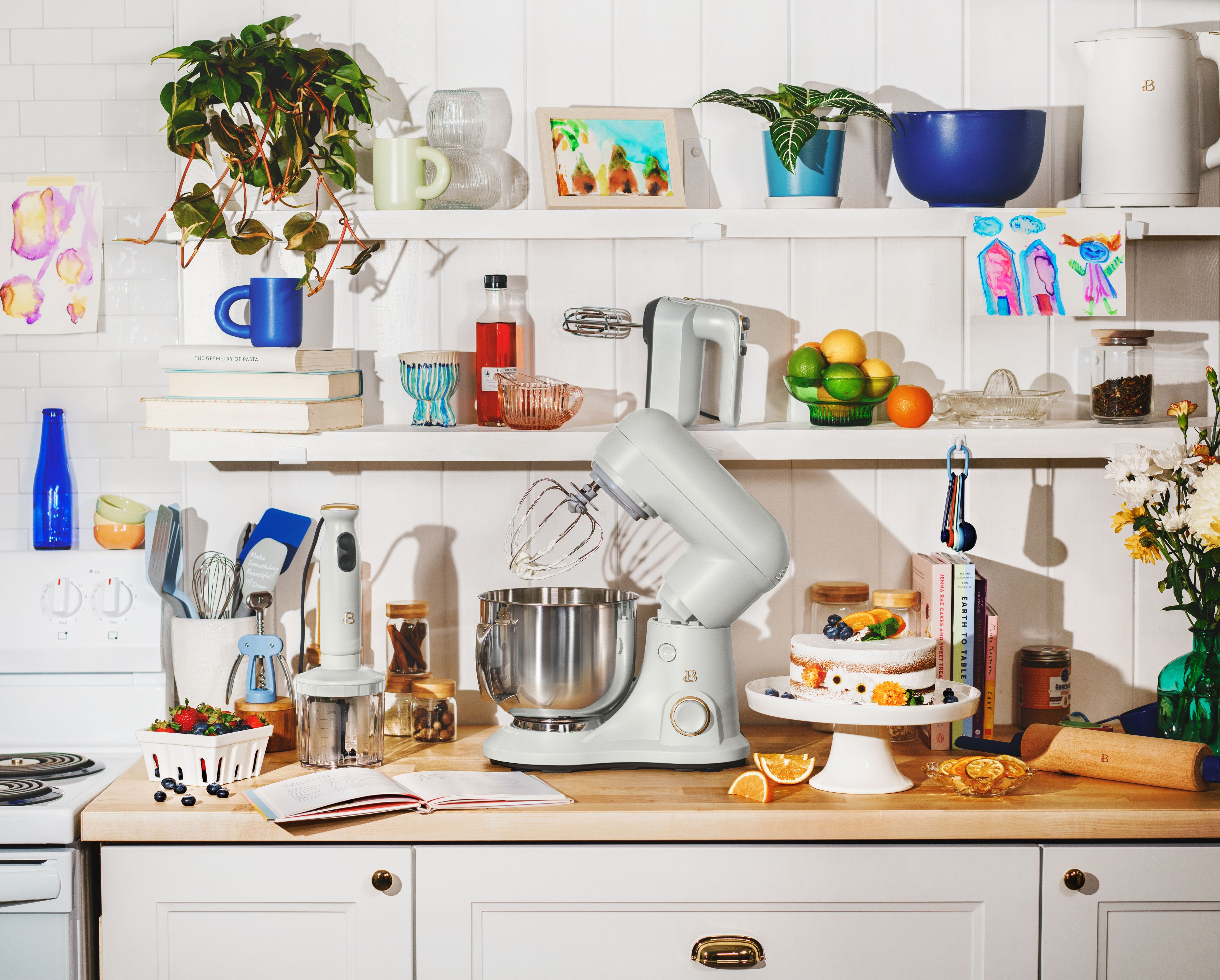 Beautiful 5.3-Qt Stand Mixer, White, By Drew Barrymore photo 6