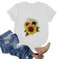 thumbnail image 4 of Fulijie Women's Printed Short Sleeves Crew Neck Leisure T-Shirts, Size S-2XL, Big&Tall, White, Womens Simple Casual Printing Comfortable Round Neck Short Sleeve T Shirt, 4 of 4
