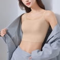 thumbnail image 7 of Huowey Women Tank Top Camisole Solid Color Basic Scoop Neck Padded Sleeveless Spaghetti Strap Slim Fit Soft Trendy Relaxed Casual Yoga Summer Tunic Cami Crop Top,Beige,L, 7 of 7