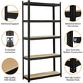 thumbnail image 3 of Topeakmart 5-Tier Steel Storage Rack with Adjustable Design, Black, 3 of 7