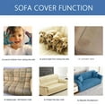 thumbnail image 6 of Dowbom Sofa Cover for 1 2 3 4 Seater,Stretch Sofa Slipcover with 2 pcs Pillow Covers Furniture Protector Anti-Scratch thick Jacquard Couch Cover for Pets Kids-S(90-140cm)-Beige, 6 of 8