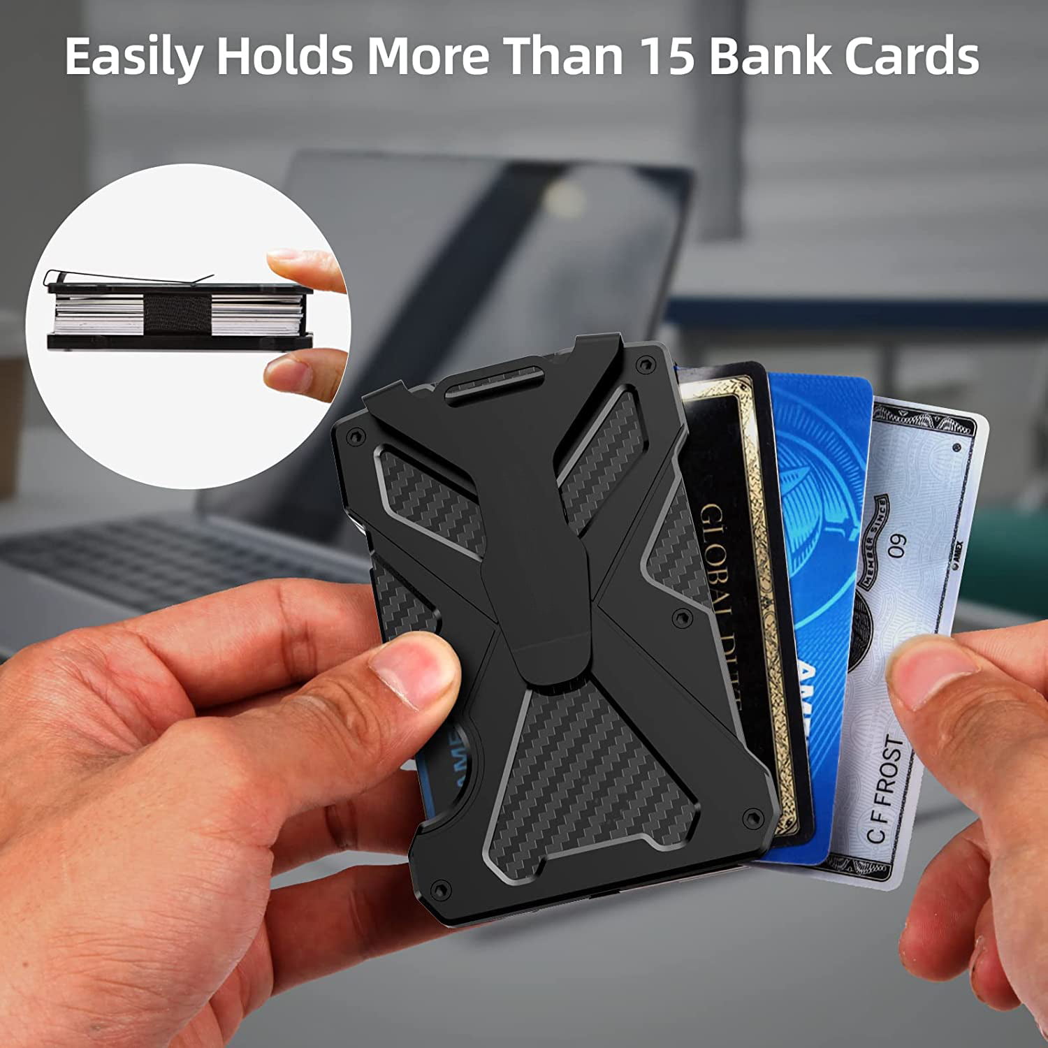 furid Money Clip Wallet, Minimalist Wallet For Men Slim, Thin wallets Men  Card Holder Wallets for Men, Tactical Metal Wallet
