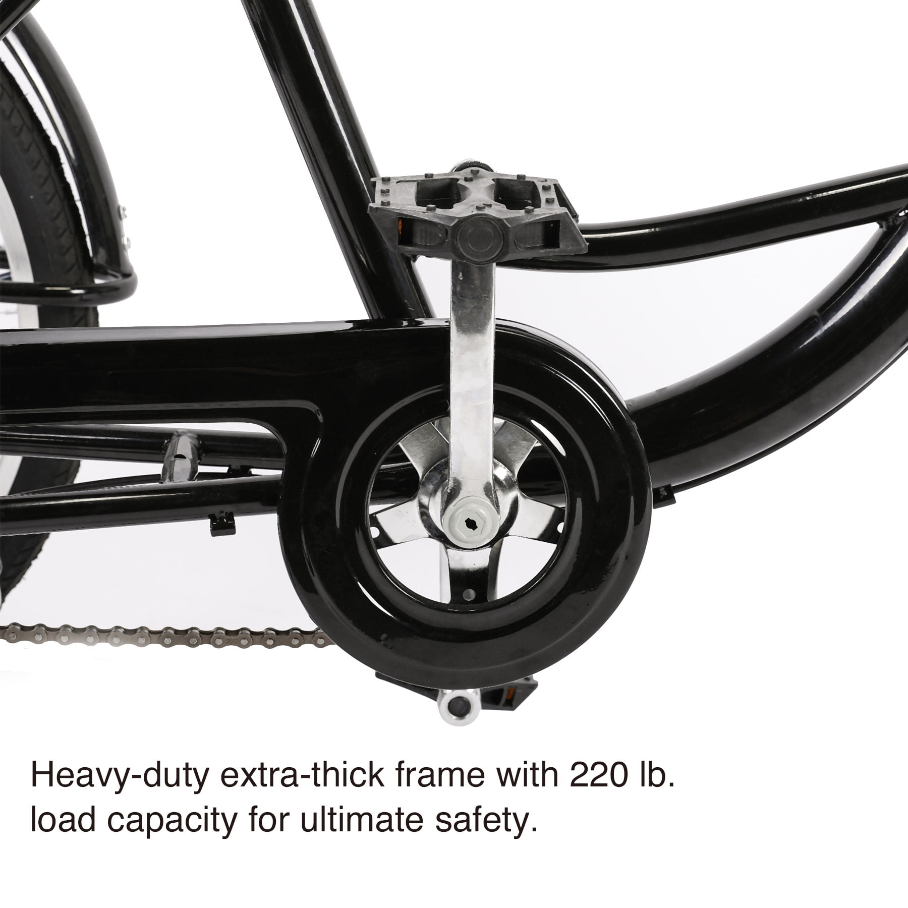 24" Adult Tricycle w/ Basket Brake & Fenders for Shopping & Outing, Black