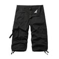 thumbnail image 2 of BADHUB Mens Cargo Shorts with Multi Pockets Button Zipper Hiking Outdoor Shorts Knee Lenght Lightweight Summer Shorts Black XXL, 2 of 7