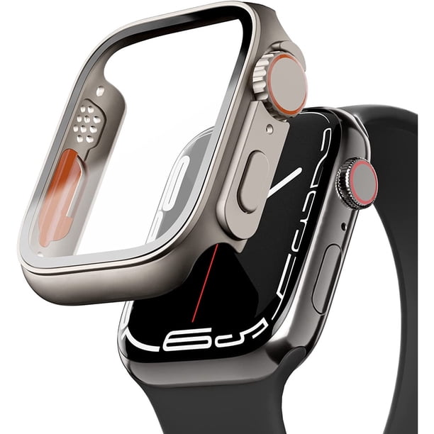 Serie 8 7 6 5 4 3 Cambio para carcasa de reacondicionamiento Ultra Apple Watch 45mm 44mm Diseño único Protector de pantalla PC iWatch 40mm 41mm/7/6/5/4/SE Deng Xun unisex