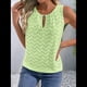 thumbnail image 5 of Camisola Informal con Bordado de Ojales para Mujer, Holgada, Sin Mangas, Cómoda y para Verano. Amarillo-Verde L, 5 of 9