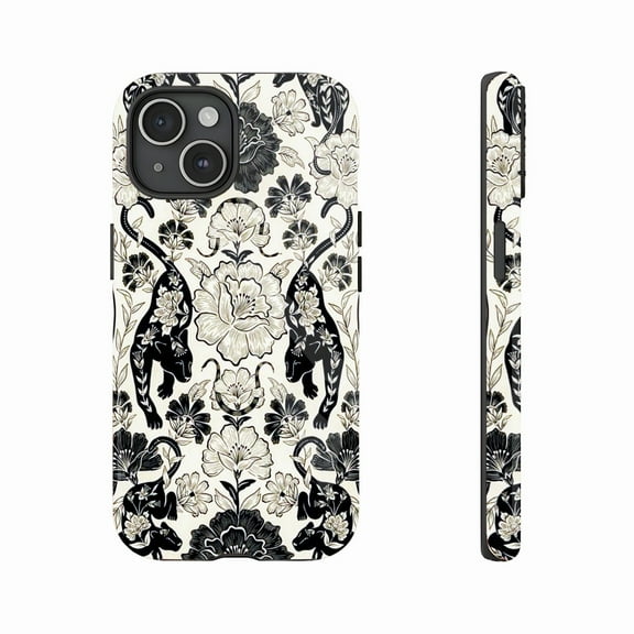 Floral Leopard Print iPhone Case Elegant Feminine Design for Women Valentine's Day Gift Compatible with iPhone 11/12/13/14/15/16 (Pro Max/Plus)