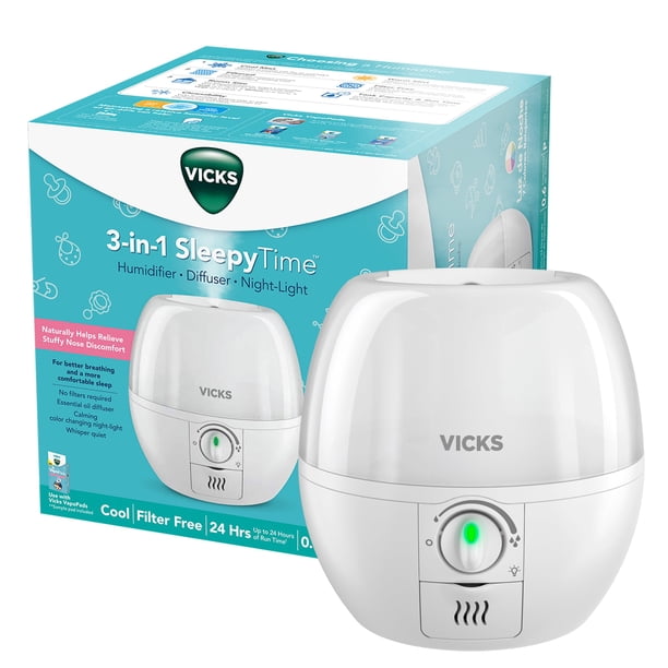 Vicks Humidificador Cool Mist 3 en 1 con Luz Nocturna