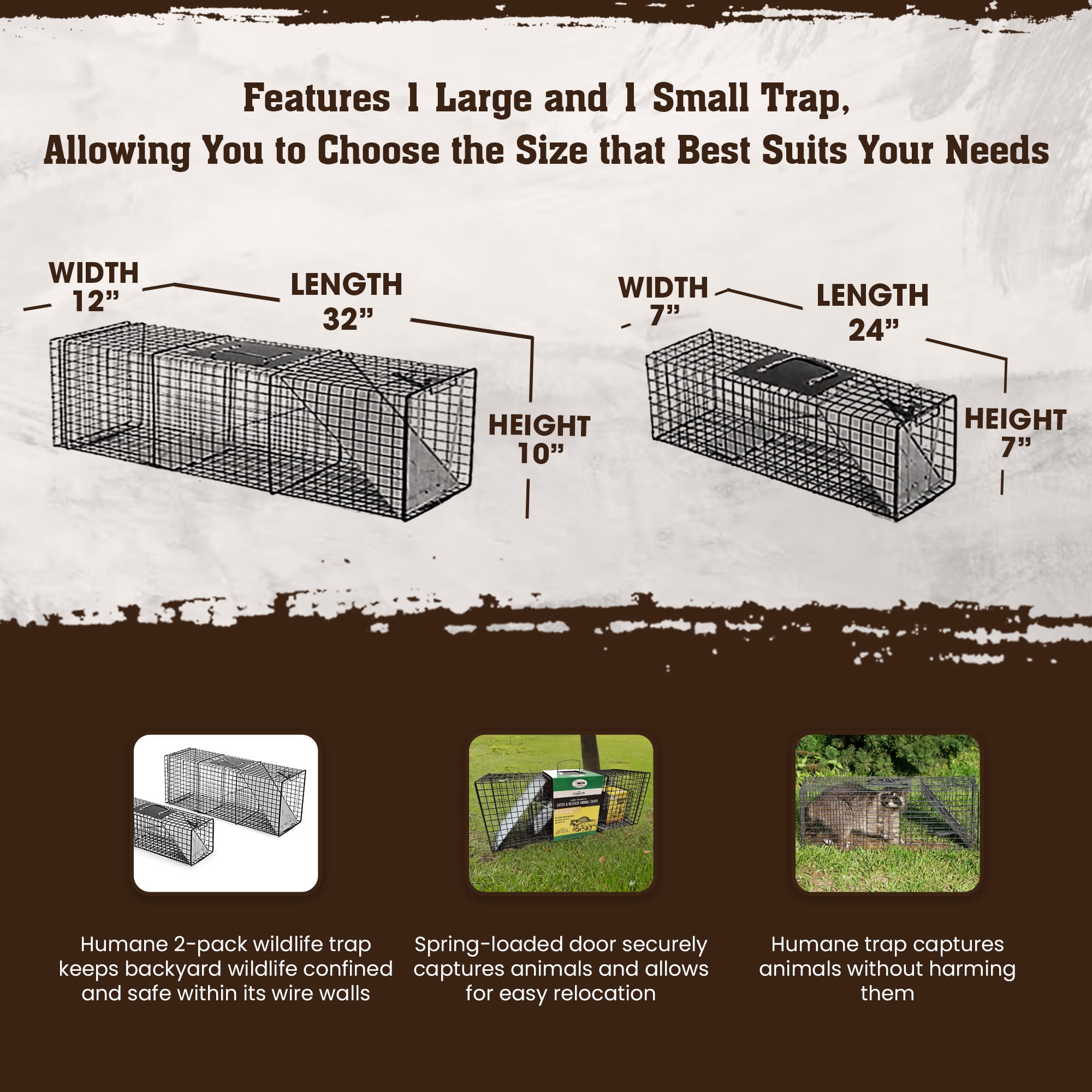 Rugged Ranch CatchMor Live Animal Multi Catch 2 Pack Trap, 1 Large, 1 Small