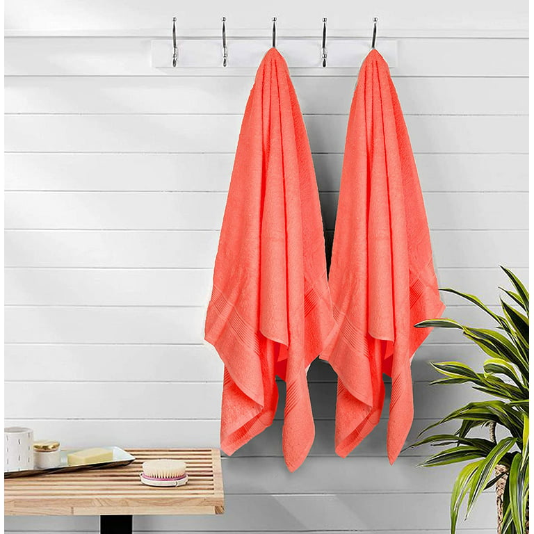 Belizzi Home Ultra Soft 2 Pack Oversized Bath Towel Set 28x55 Inches, 100% Cotton Large Bath Towels, Ultra Absorbant Compact Quickdry & Lightweight