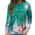 thumbnail image 1 of Sweat-shirt de Mode Imprimé Graphique de Noël Femmes Veste Mi-Longue Col Rond Hiver Cardigan à Manches Longues Fermeture Blouse Hoodie Soft Outwear, 1 of 7