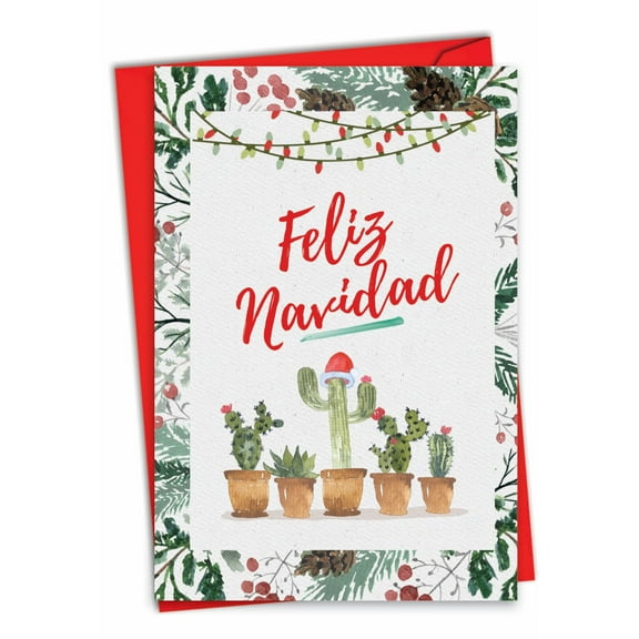1 Funny Christmas Card with Envelope - Feliz Navidad C6633XSG-SL