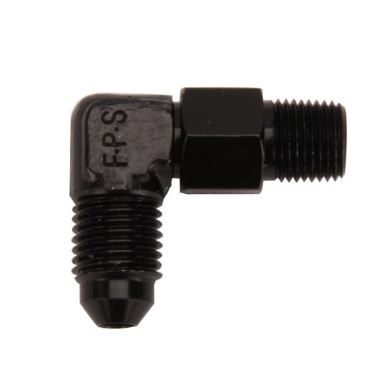 Fragola 499104-BL 90 Degree Black Fitting, 1/8 NPT Male to -4 AN Male