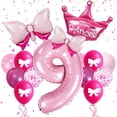 thumbnail image 1 of Set de globos FJZEPIN número 9 rosa de princesa de 32", 1 of 7