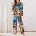 thumbnail image 2 of Kdxio Coastal Style Garden Villa Women's Pajama Sets Long Sleeve Button Down Sleepwear Nightwear Soft Pjs Lounge Sets-X-Large, 2 of 7