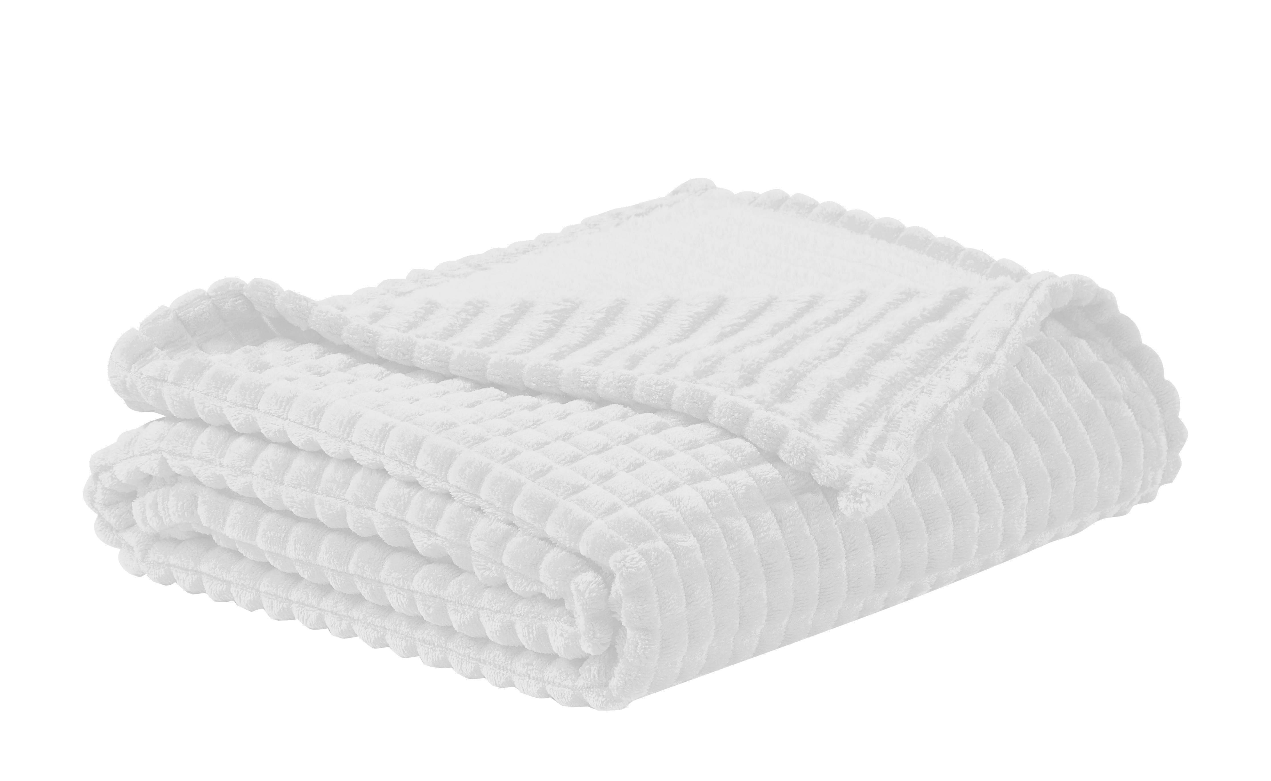 Milton Solid Plush Throw White