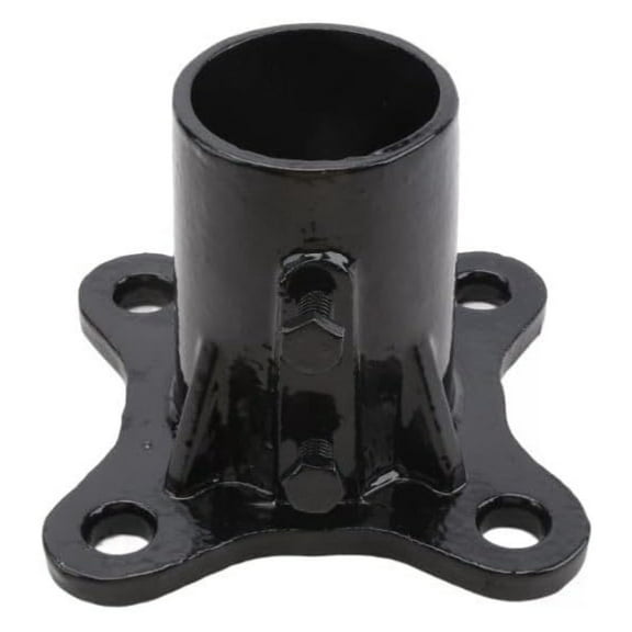 KioJJp 2 1/2" [2 3/8" OD] Black Floor Flange with 2 Set Screws (Galvanized Malleable Steel)