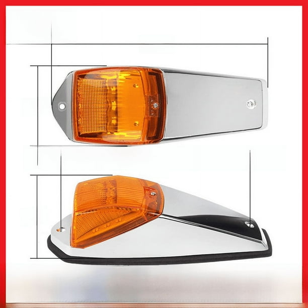 Luces de señalización para cabina de camión, 17 luces LED para techo superior con base cromada, luces para remolque de camión
