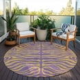 thumbnail image 6 of Addison Rugs Chantille Indoor/Outdoor Transitional Animal Print Purple Washable Round Rug, 8' x 8', 6 of 6