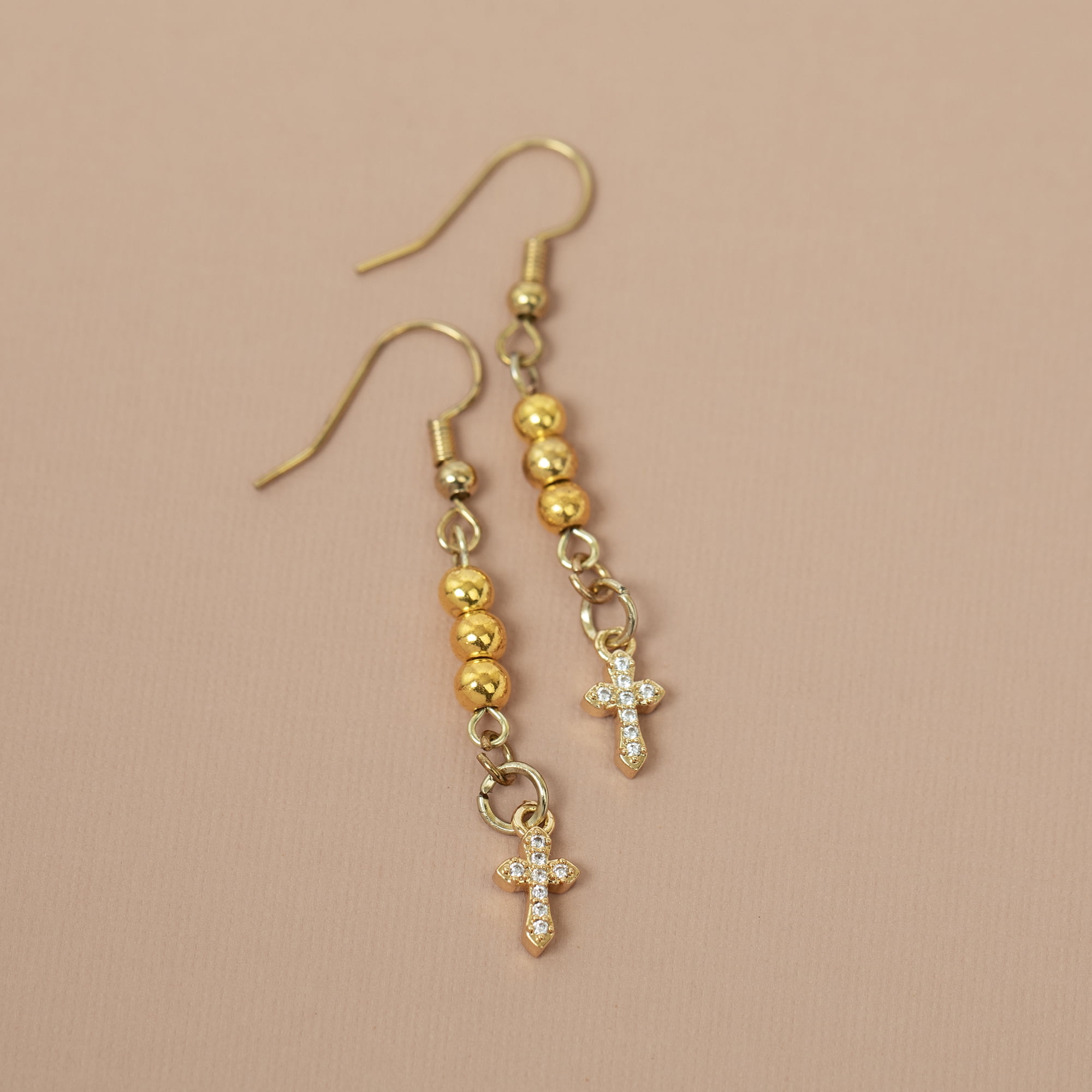CousinDIY Charm Small Crosses, 8 Pieces, Gold and Silver