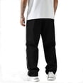 thumbnail image 4 of Uwinwear Men's Parachute Sweatpants,Y2k Baggy Track Pants with Pockets,Outdoor Drawstring Wide Leg Casual Trousers Streetwear,Black,XXL, 4 of 7