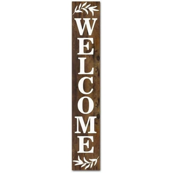 Welcome Porch Sign Wood Vertical for Front Door Standing Wooden Home Sign Farmhouse Welcome Sign for Seasons Spring Summer Fall Thanksgiving Christmas 4 X 16 Inch