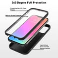 thumbnail image 2 of For Apple iPhone 13 Pro/ iPhone 13 Case with Built-in Screen Protector,Rugged PC Front Cover + Soft TPU Non-Slip Cover, Shockproof Full-Body Protective Case Cover - Black, 2 of 5