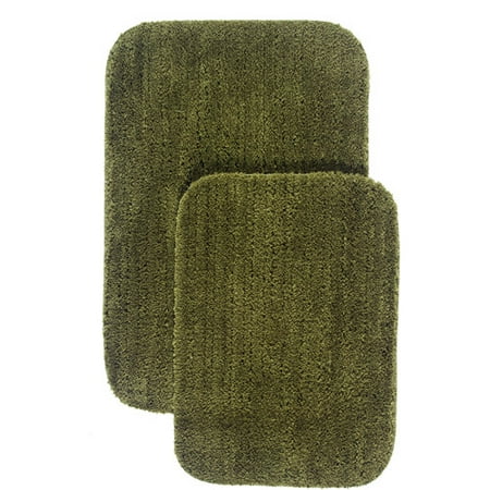 Mainstays Harvest Bath Rug 2-Piece Set, Green Chili