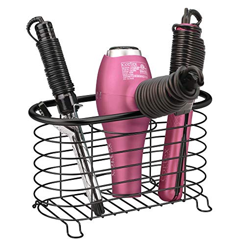 mDesign Metal Wire Hair Care & Styling Tool Organizer Holder Basket