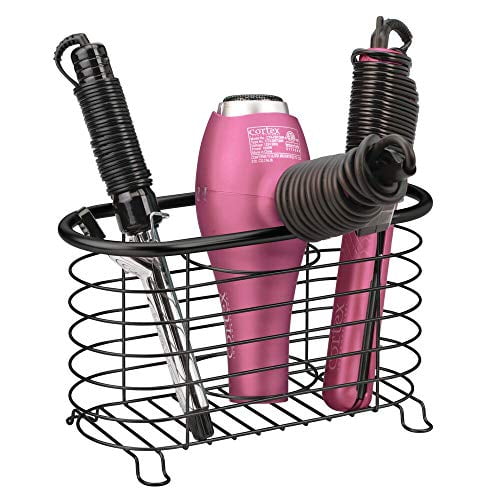 mDesign Metal Wire Hair Care & Styling Tool Organizer Holder Basket