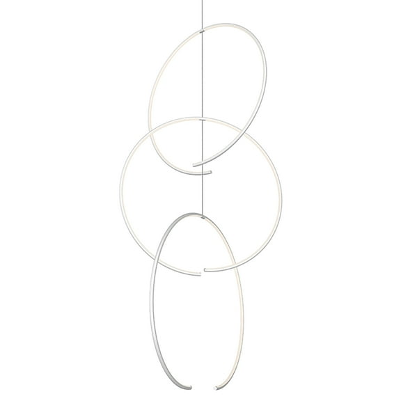 Sonneman 3153-56 Torc 3 Light 25" Wide Led Abstract Chandelier - White