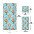 thumbnail image 3 of 3 Sizes of Towel Sets Including Bath Towel Hand Towel and Washcloth for Daily Use Little Mermaids and Seashells, 3 of 8