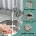 thumbnail image 2 of Faucet Mat for Kitchen Sink - 16'' Long Diatomite Fast Drying Stone Sink Tray, Super Absorbent, Prevents Moisture Buildup - Faucet Splash Guard for Bathroom Counter Light Grey,1 Pcak, 2 of 6