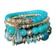 thumbnail image 2 of Pulsera de cuentas multicapa para mujer y hombre, apilable, decorativa, con estilo. Azul, 2 of 9