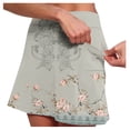 thumbnail image 4 of FASHOFT Tennis Skirts For Women Retro Floral Printed Double Layer Skort With Pockets For Daily Fitness And Leisure Wear Womens Athletic Skirt Grey, 4 of 7