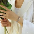 thumbnail image 4 of Stainless Steel Bracelet Engraved Hollow Heart Stainless Steel Bracelet for Women, 4 of 4