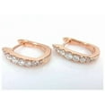 thumbnail image 2 of 2 Ct Round Cut Lab-Created Diamond Huggie Hoop Earrings 14K Rose Gold Plated, 2 of 2