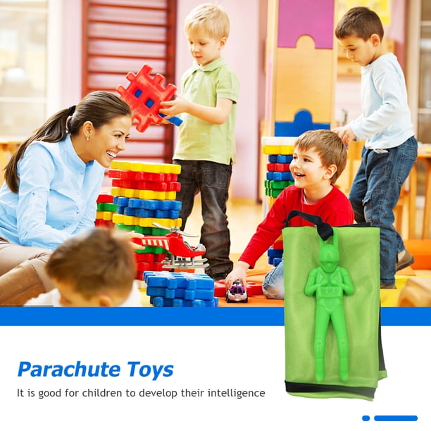 Juguete de paracaídas para lanzar a mano con juguete de aterrizaje de mini soldado para niños (verde) Likrtyny juguetes de los niños