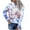 Blue, variant on Linen Tops for Women Fall Tops for Women 2024 Tie Dyed Print Hooded Pocket Long Sleeve Sweater Warm Jacket Sweatshirt
