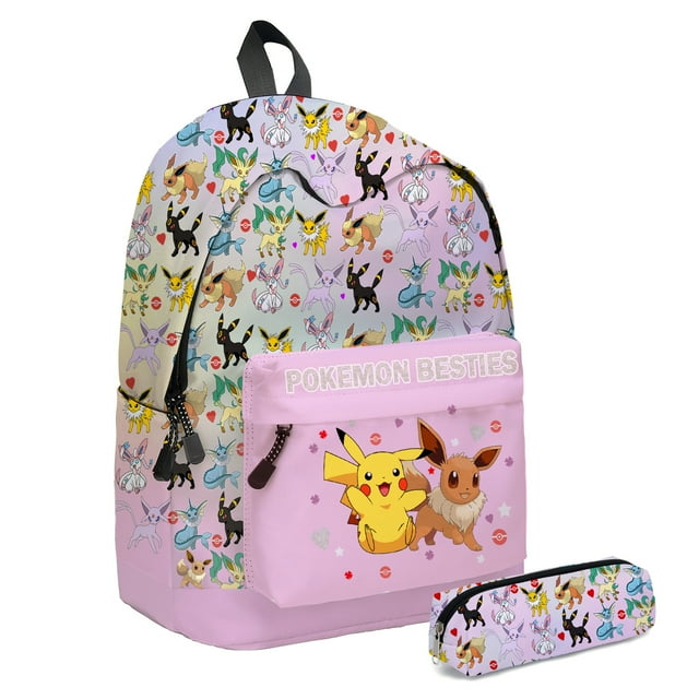 Mochila Pikachu School con estuche de lona de poliéster