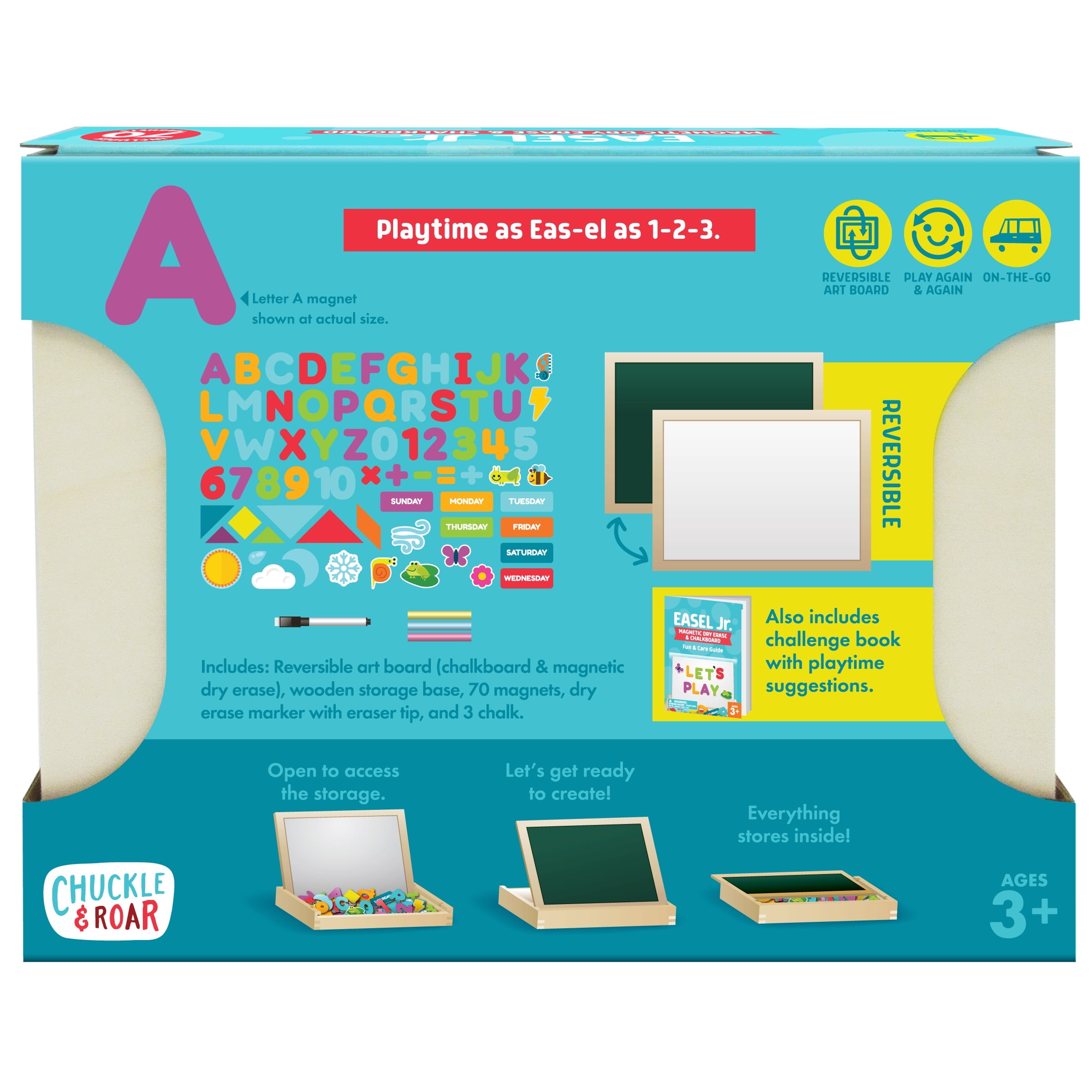 Chuckle & Roar Easel Jr. Planche de jeu magnétique effaçable à sec et craie pour les 3 ans et + par Buffalo Games Chuckle & Roar Easel Jr. Planche de jeu magnétique effaçable à sec et craie