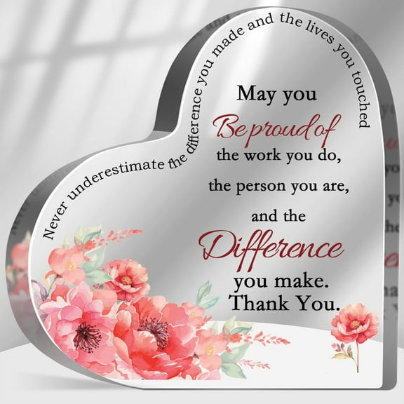 Coworker Thank You Gifts for Women, Coworker Retirement Gifts, Going Away Goodbye Farewell Leaving Gifts for Coworker Boss Friend, May You Be Proud of the Work You Do Sign Floral Plaque