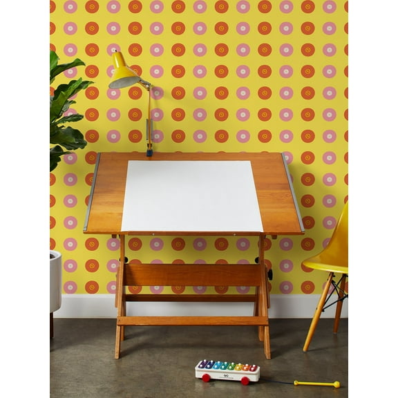 Records Removable Vinyl Wallpaper By Fisher-Price - Yellow