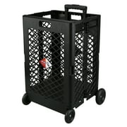 Olympia Tools Pack n Roll Utility Rolling Cart، سعة 55 رطلاً، أسود