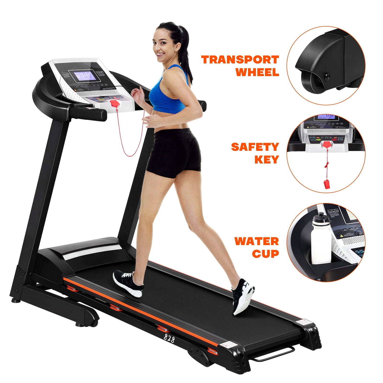 BESPORTBLE Folding Treadmill Electric Running Machine Home Treadmill Jogging Walking Running Machine Fitness Motorized Treadmill for Home&Office 
