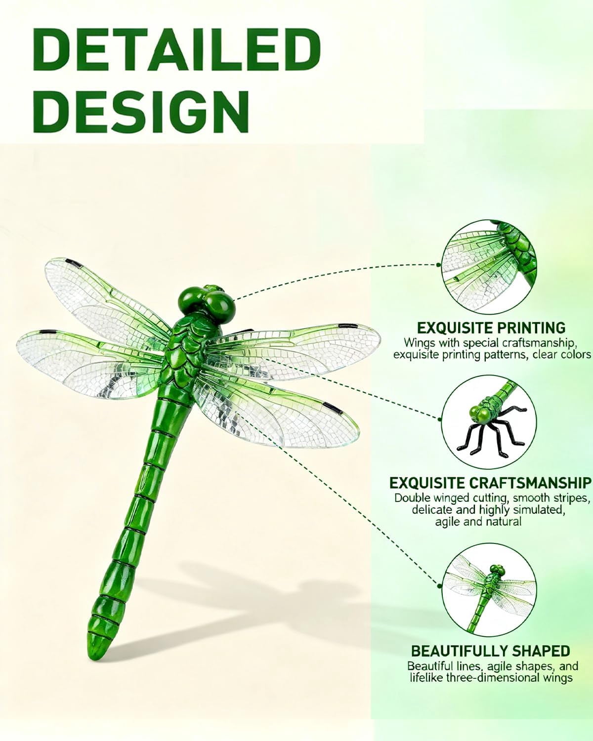 20 PCS Dragonfly Clips to Keep Bugs Away,Fake Dragon Flies,Clip on Dragonflies for Bug Repellent,Realistic Fly Decoy Wasp Deterrent,3D Outdoor Garden Artificial Hat Rod Stakes Gardening Decor
