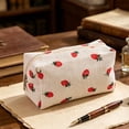 thumbnail image 6 of Beforeyayn Strawberry INS Style Pencil Bag, Cute large capacity stationery pouch for students, perfect for cosmetic storage, beige color, and fresh strawberry design., 6 of 6