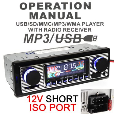 PYLE PLR14MPF - In-Dash AM/FM-MPX MP3 Shaft Style Dual Knob Radio w/USB ...