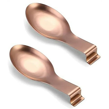 

2 Pieces Stainless Steel Spoon Holder Spoon Ladle Holder Kitchen Spoon Holder Stainless Steel Spatula Rest for Kitchen Spoon Spatula Chopsticks (Rose Gold)
